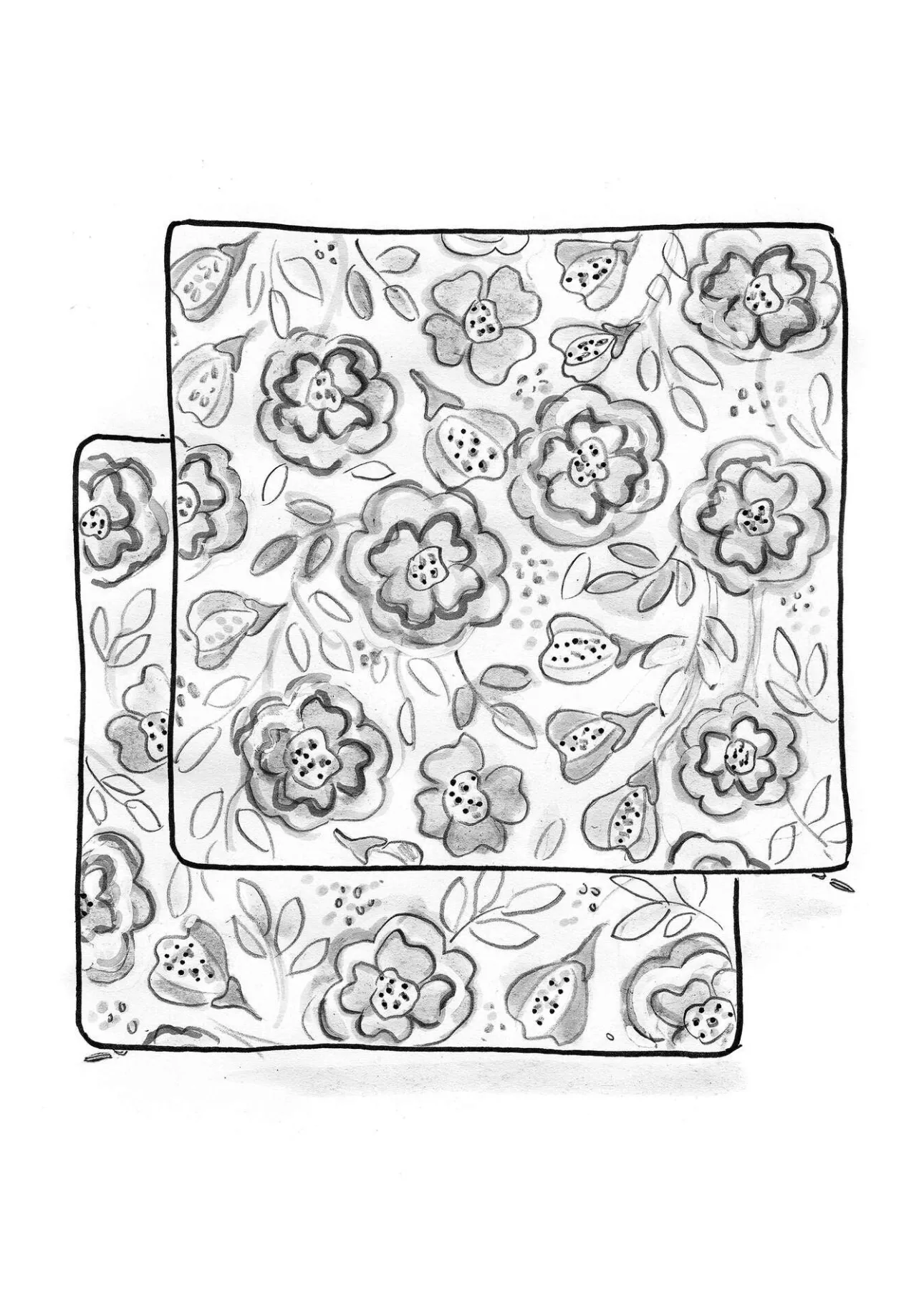 Gudrun Sjödén Bedruckte Kissenhülle „Wild rose“ aus Leinen/Bio-Baumwolle> Kissen|Schlafzimmer Deko