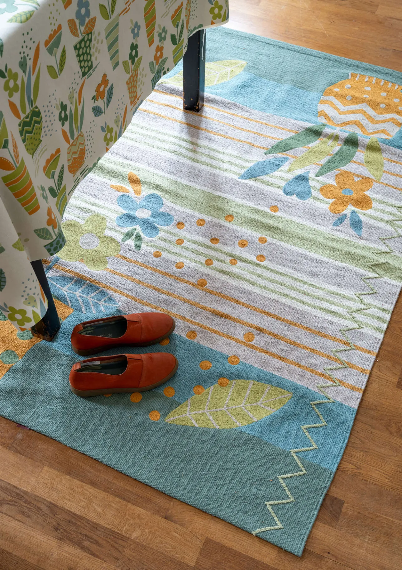 Gudrun Sjödén Bestickter Teppich „Flower bed“ aus Bio-Baumwolle> Teppiche|Heimtextilien