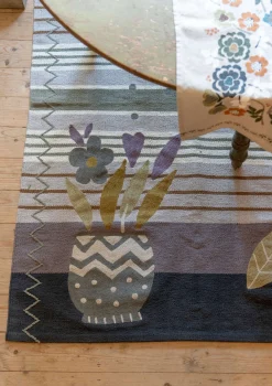 Gudrun Sjödén Bestickter Teppich „Flower bed“ aus Bio-Baumwolle> Teppiche|Heimtextilien