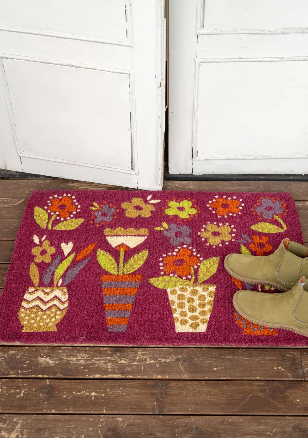 Gudrun Sjödén Fußmatte „Flower pots“ aus Kokosfaser> Teppiche|Heimtextilien