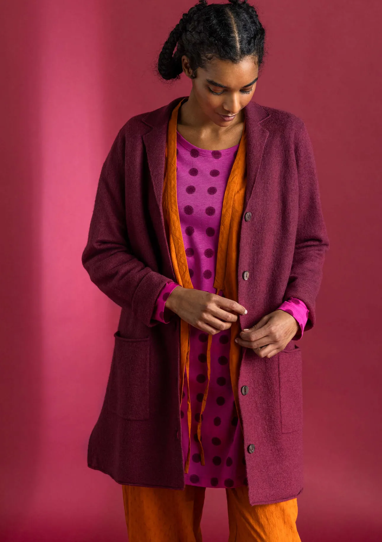 Gudrun Sjödén Gestrickter Blazer aus gefilzter Bio-Wolle> Jacken & Mäntel|Strickjacken
