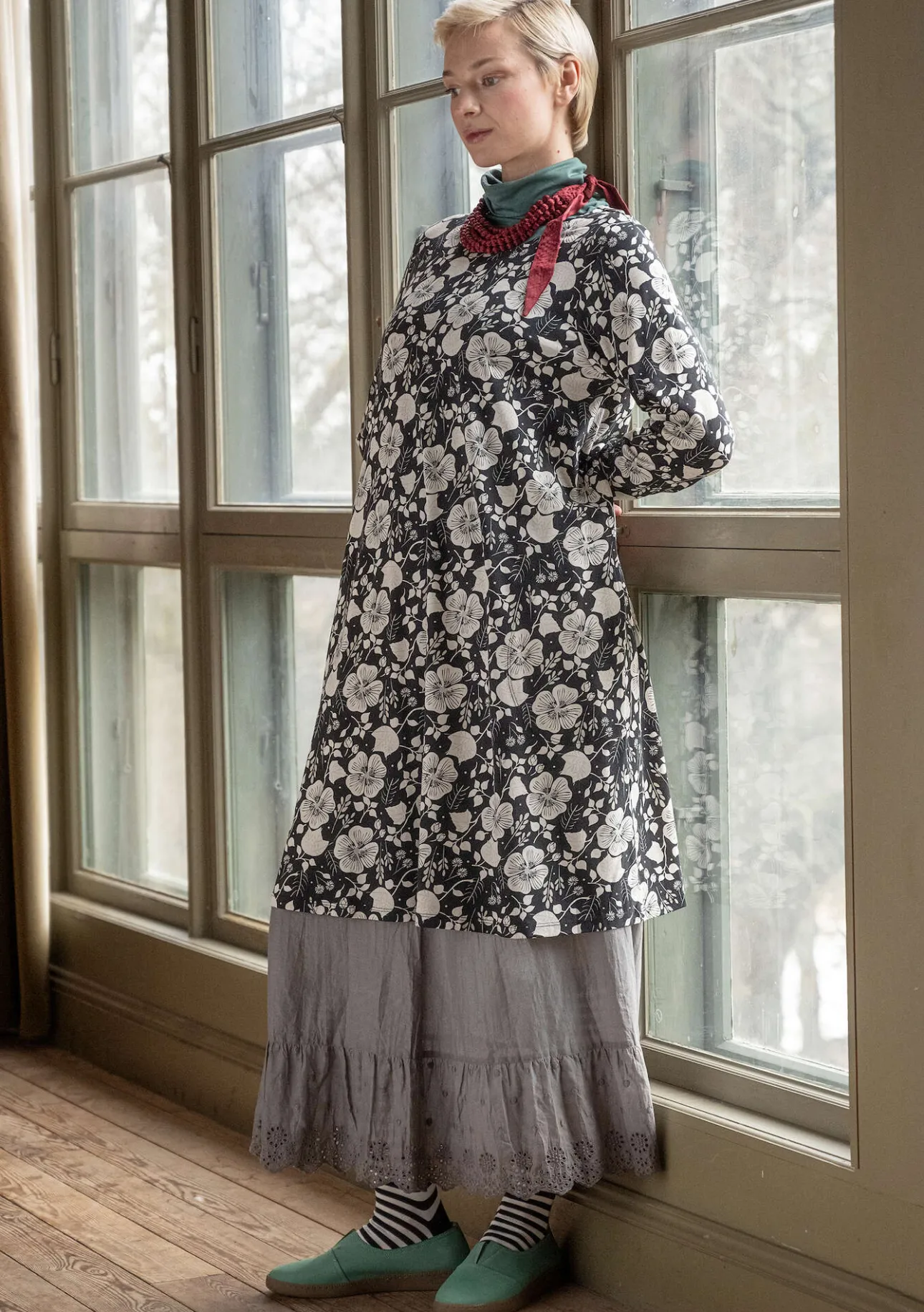 Gudrun Sjödén Jerseykleid „Höstanemone“ aus Bio-Baumwolle/Modal> Kleider