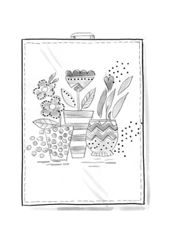 Gudrun Sjödén Küchentuch „Flower pots“ aus Bio-Baumwolle> Küche & Esszimmer|Heimtextilien