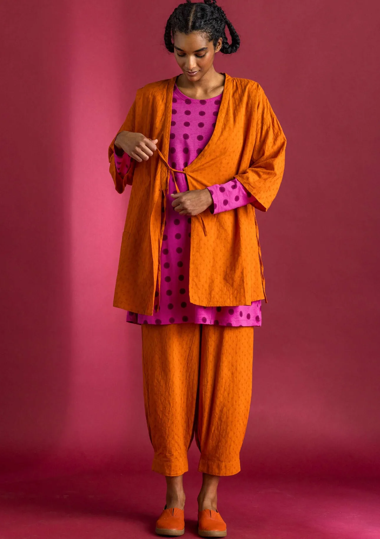 Gudrun Sjödén Kimono aus Bio-Baumwolldobby> Blusen