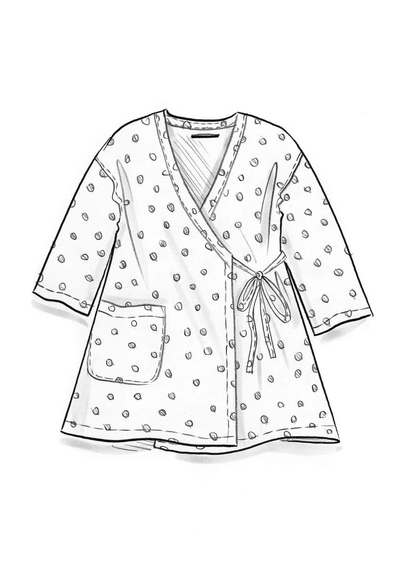 Gudrun Sjödén Kimono aus Bio-Baumwolldobby> Blusen