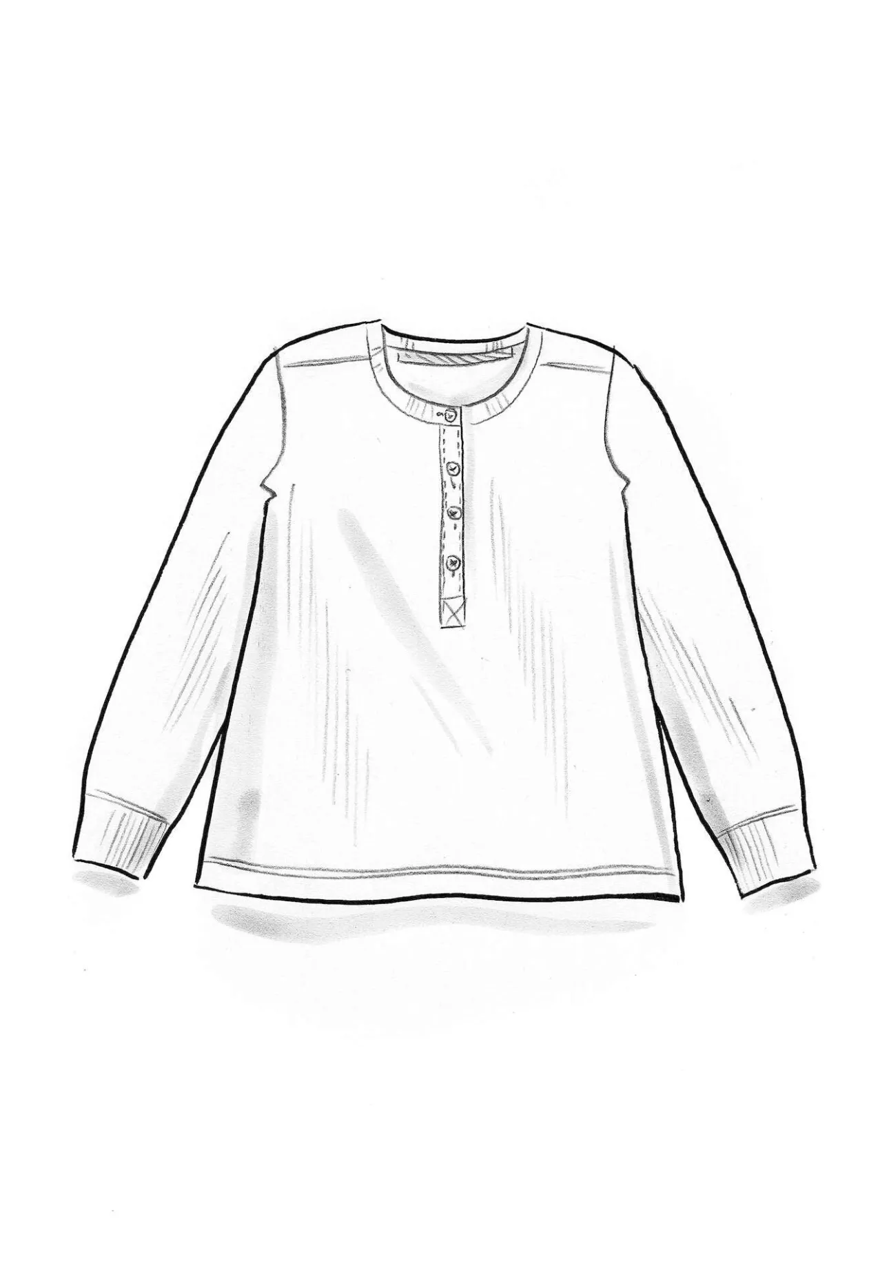 Gudrun Sjödén Knopfleistenshirt aus Bio-Baumwollripp> Pullover & Shirts