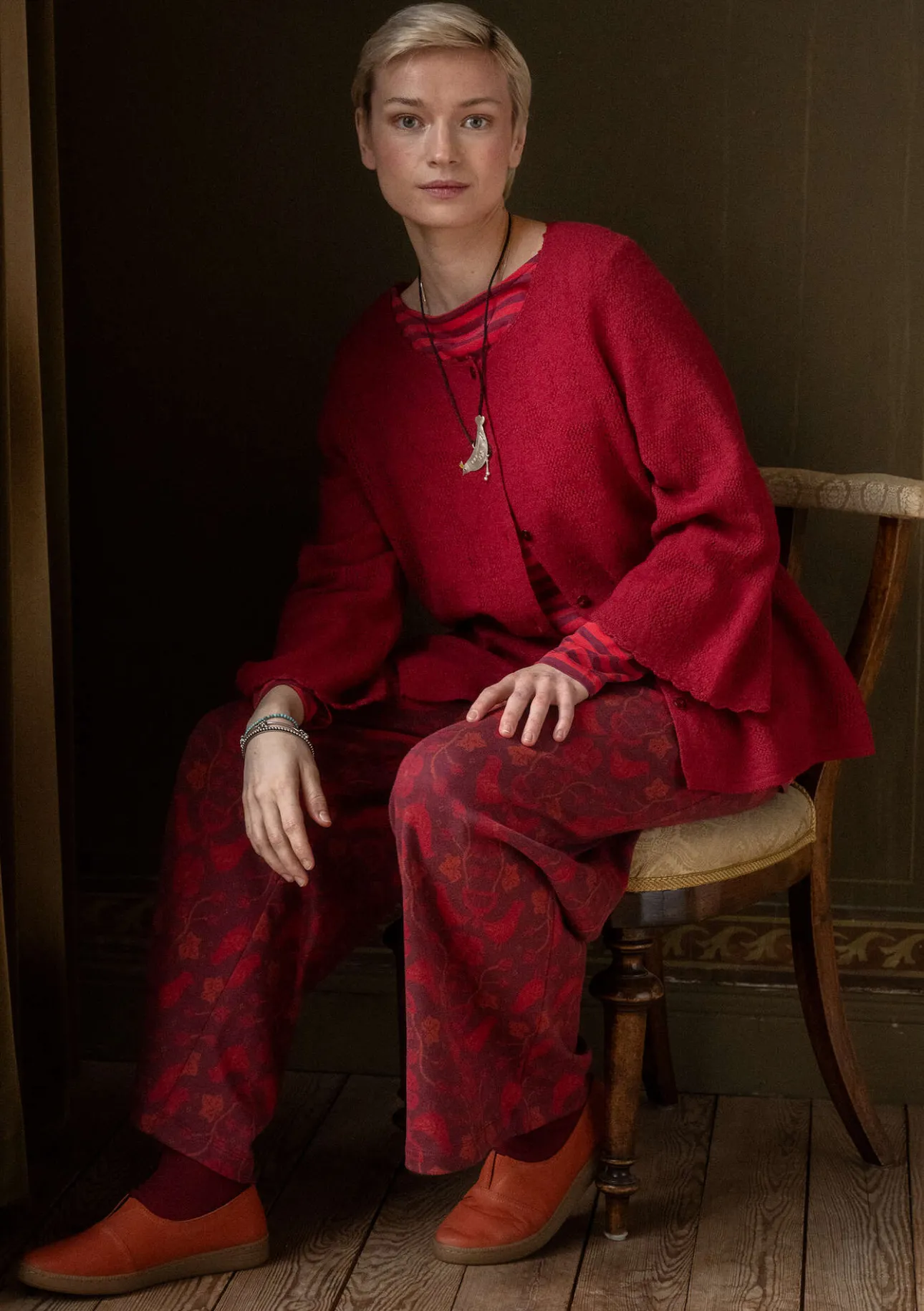 Gudrun Sjödén Pointelle-Strickjacke „Blomstra“ aus Bio-Wolle> Strickjacken