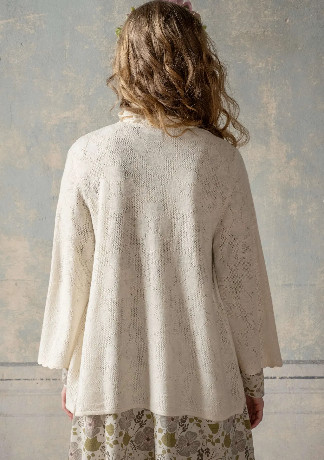 Gudrun Sjödén Pointelle-Strickjacke „Blomstra“ aus Bio-Wolle> Strickjacken