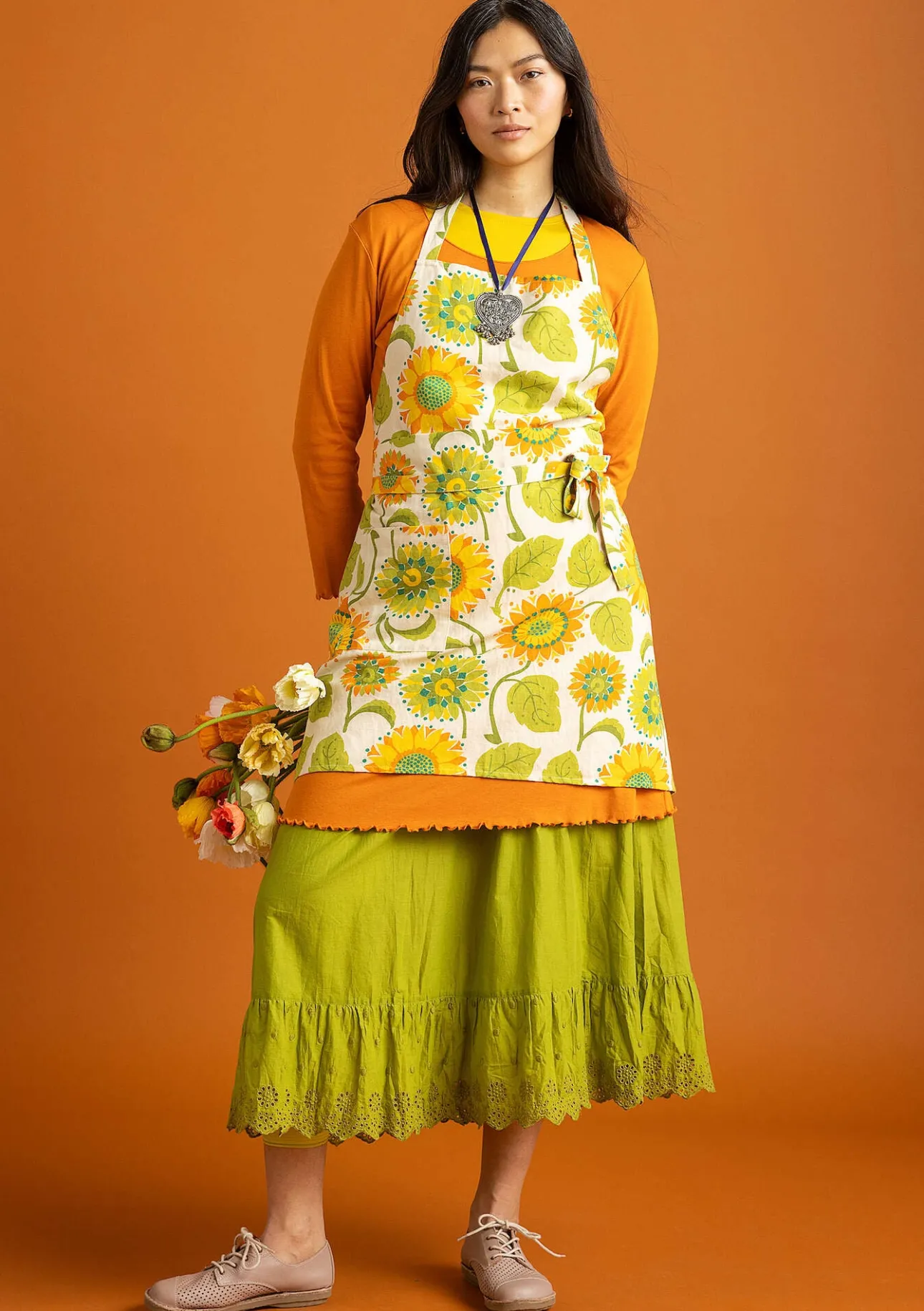 Gudrun Sjödén Schürze „Sunflower“ aus Bio-Baumwolle/Leinen> Küche & Esszimmer|Heimtextilien