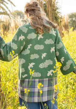 Gudrun Sjödén Strickjacke „Flyttfågel“ aus Recycling-Wollmischung/Recycling-Baumwolle> Strickjacken