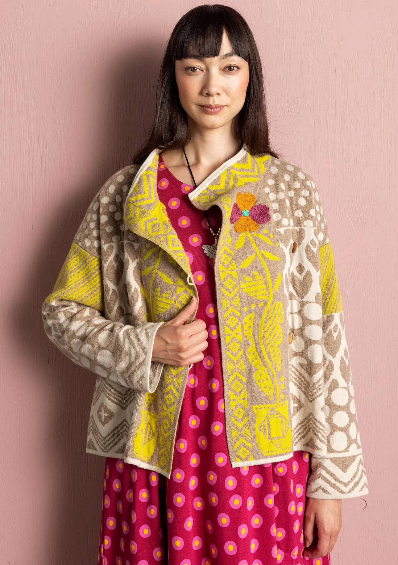 Gudrun Sjödén Strickjacke „Viktoria“ aus Baumwolle/Lammwolle> Strickjacken