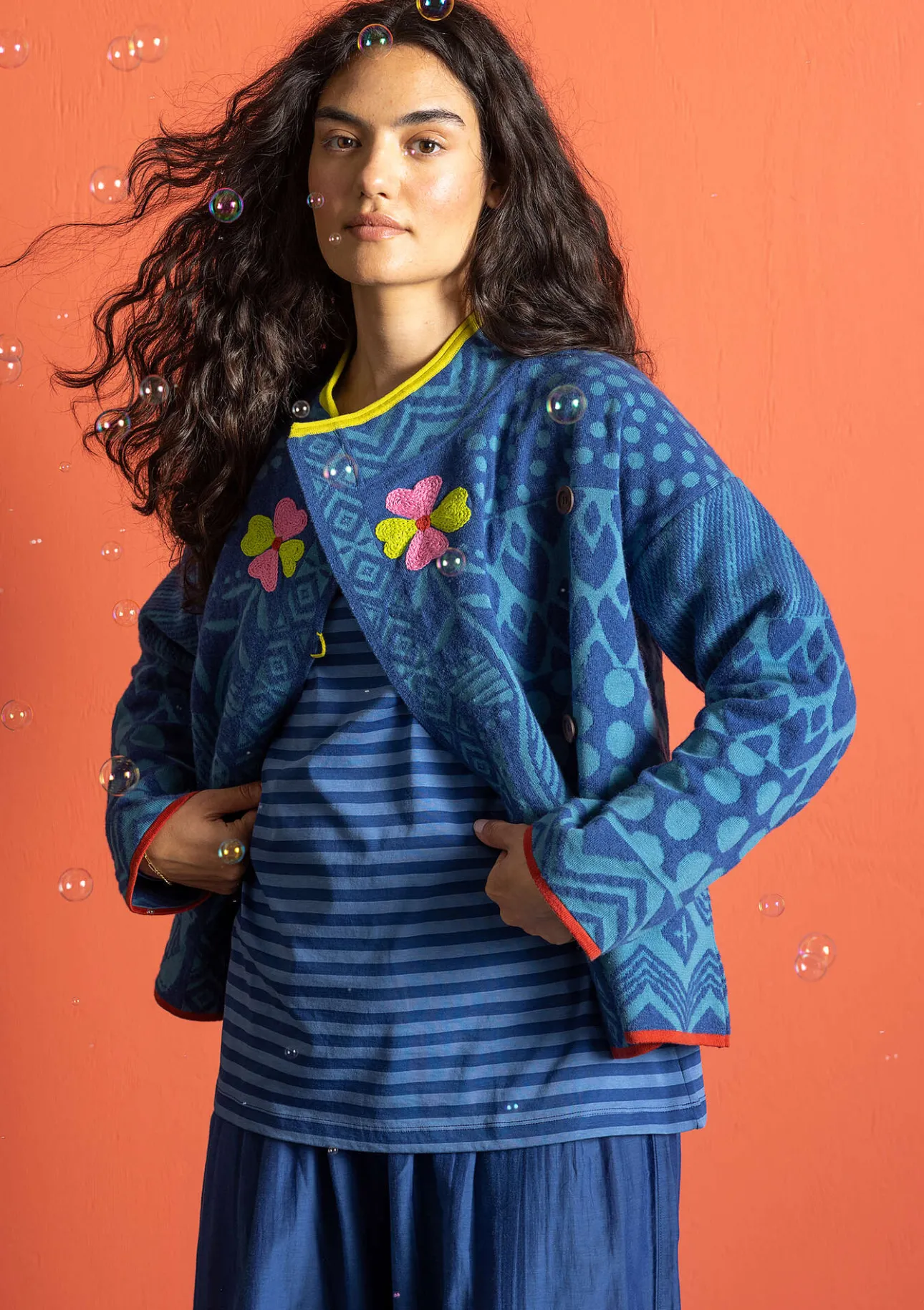 Gudrun Sjödén Strickjacke „Viktoria“ aus Baumwolle/Lammwolle> Strickjacken