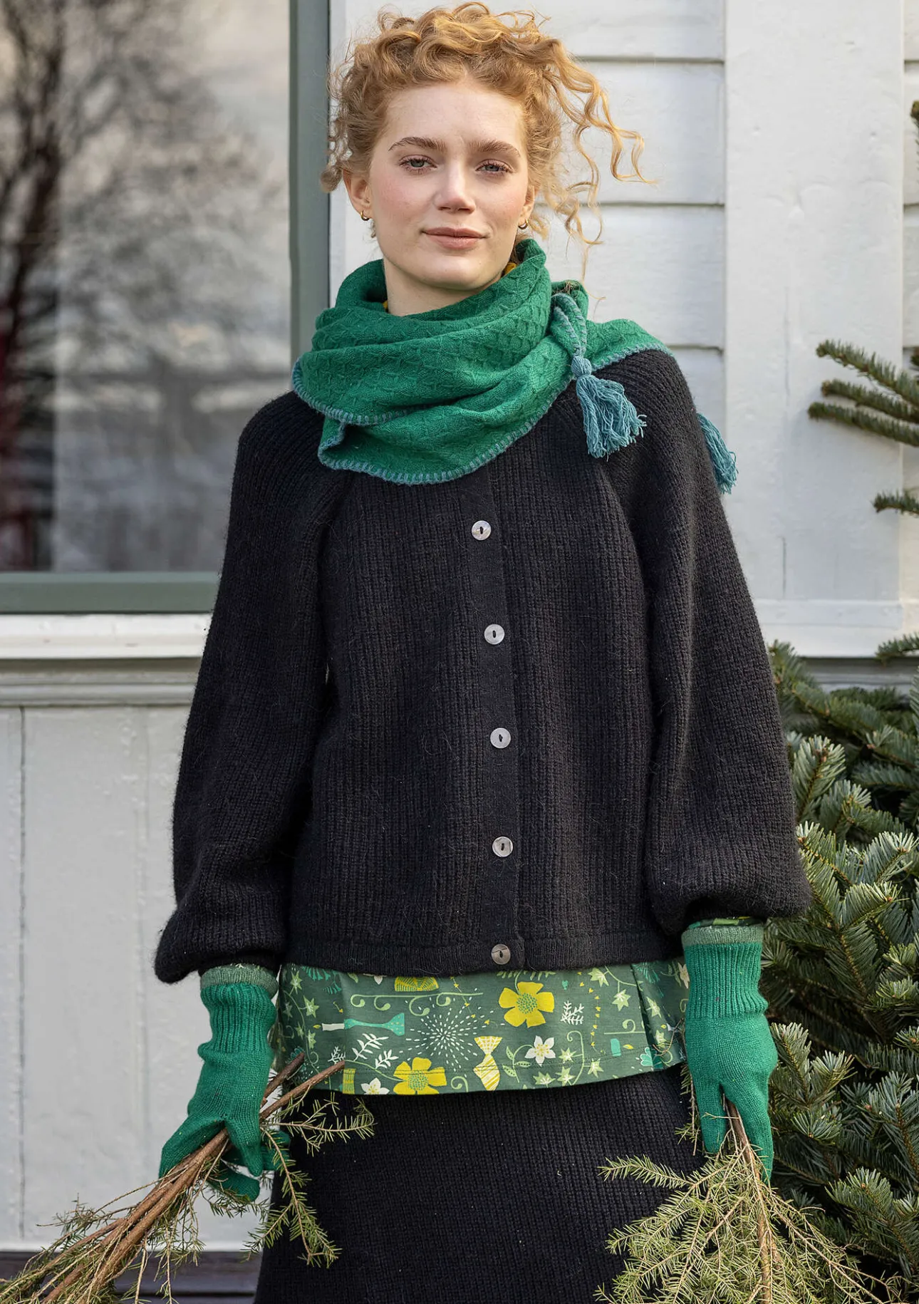 Gudrun Sjödén Strickjacke „Vinternatt“ aus Bio- und Recycling-Baumwolle/Alpakawollgemisch> Strickjacken