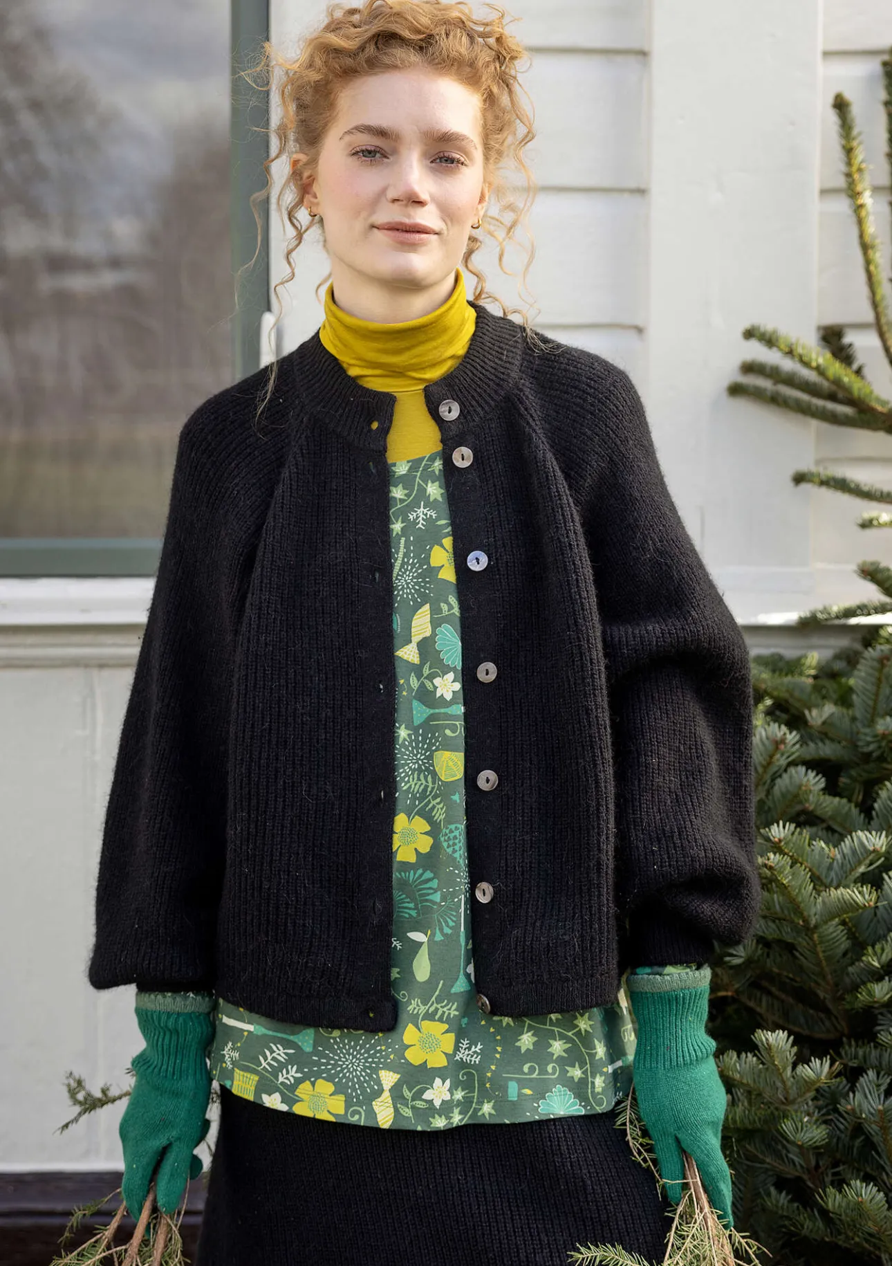 Gudrun Sjödén Strickjacke „Vinternatt“ aus Bio- und Recycling-Baumwolle/Alpakawollgemisch> Strickjacken