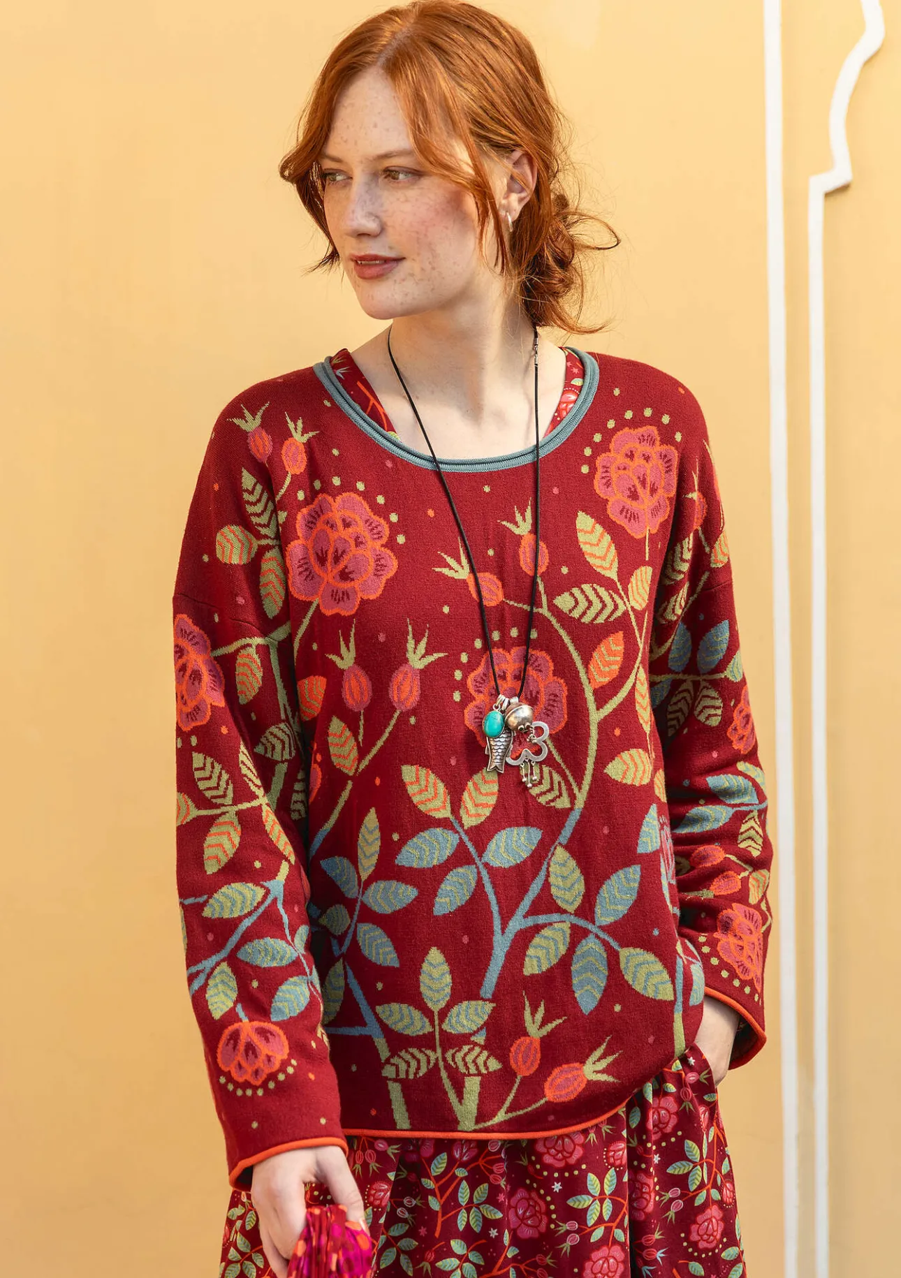 Gudrun Sjödén Strickpullover „Nyponros“ aus Bio-/Recycling-Baumwolle> Pullover & Shirts