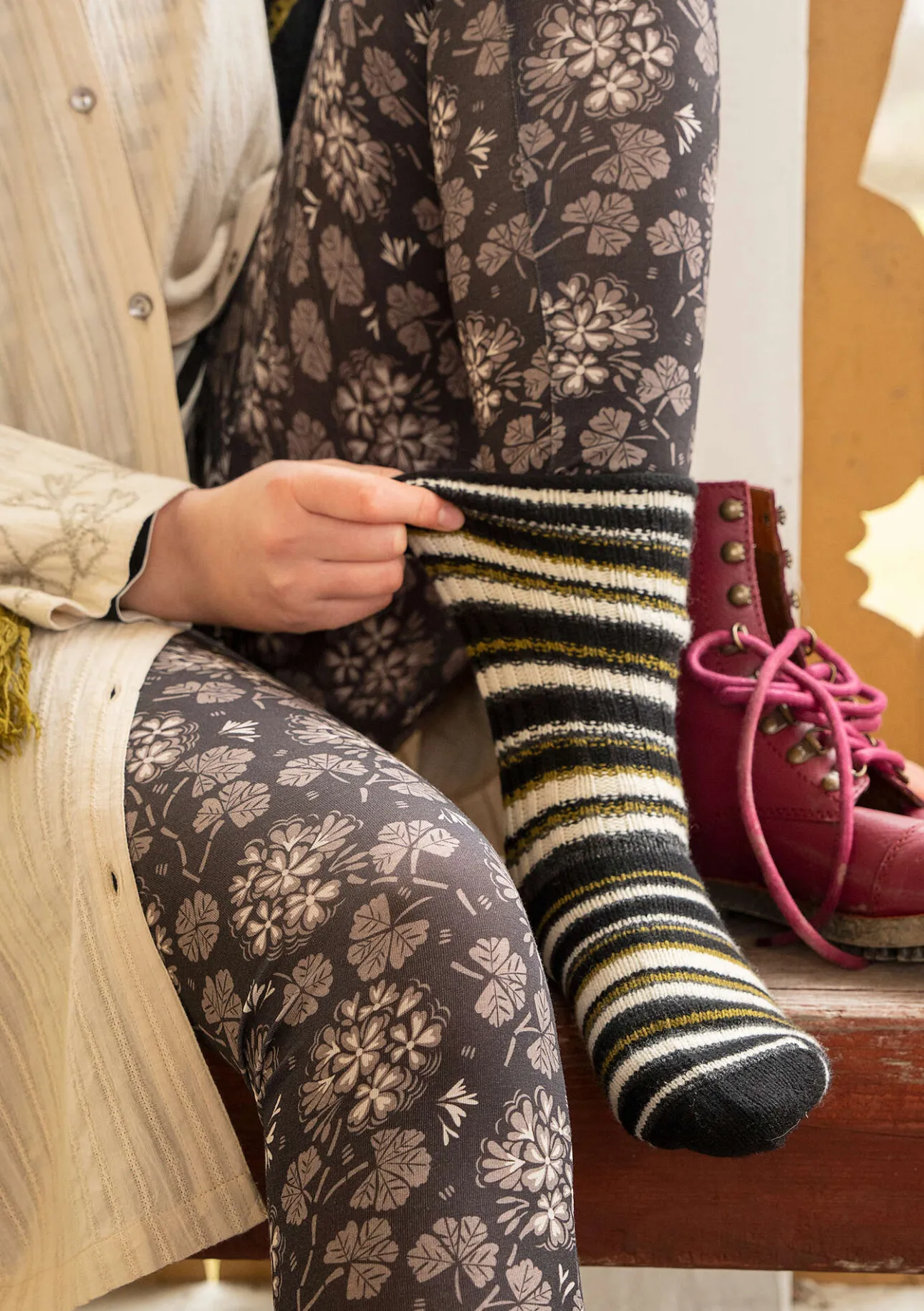 Gudrun Sjödén Stricksocken aus Lammwolle/Recycling-Wolle> Accessoires