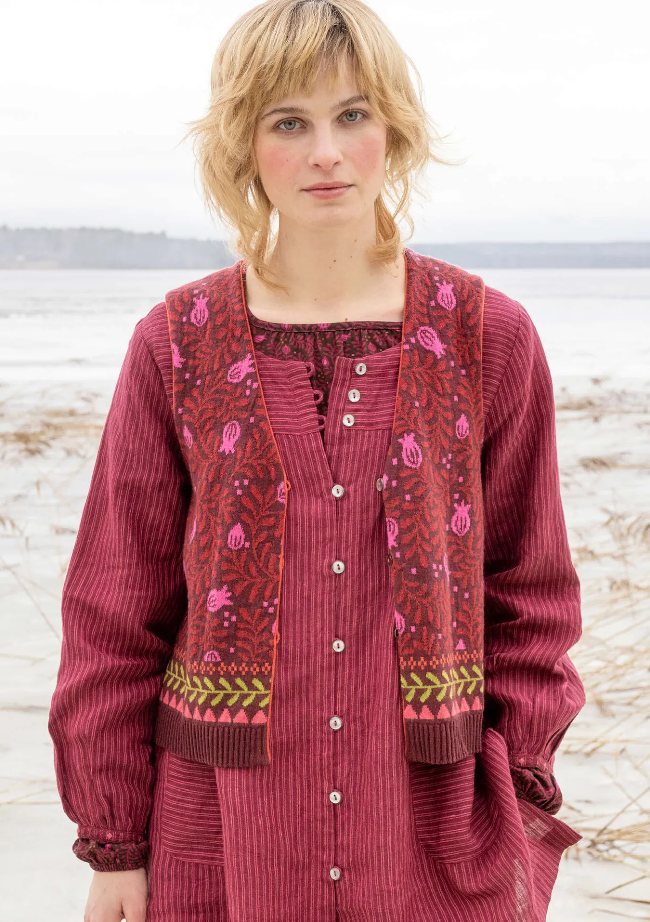 Gudrun Sjödén Strickweste „Aurora“ aus Bio- und Recycling-Baumwolle/Wolle> Westen