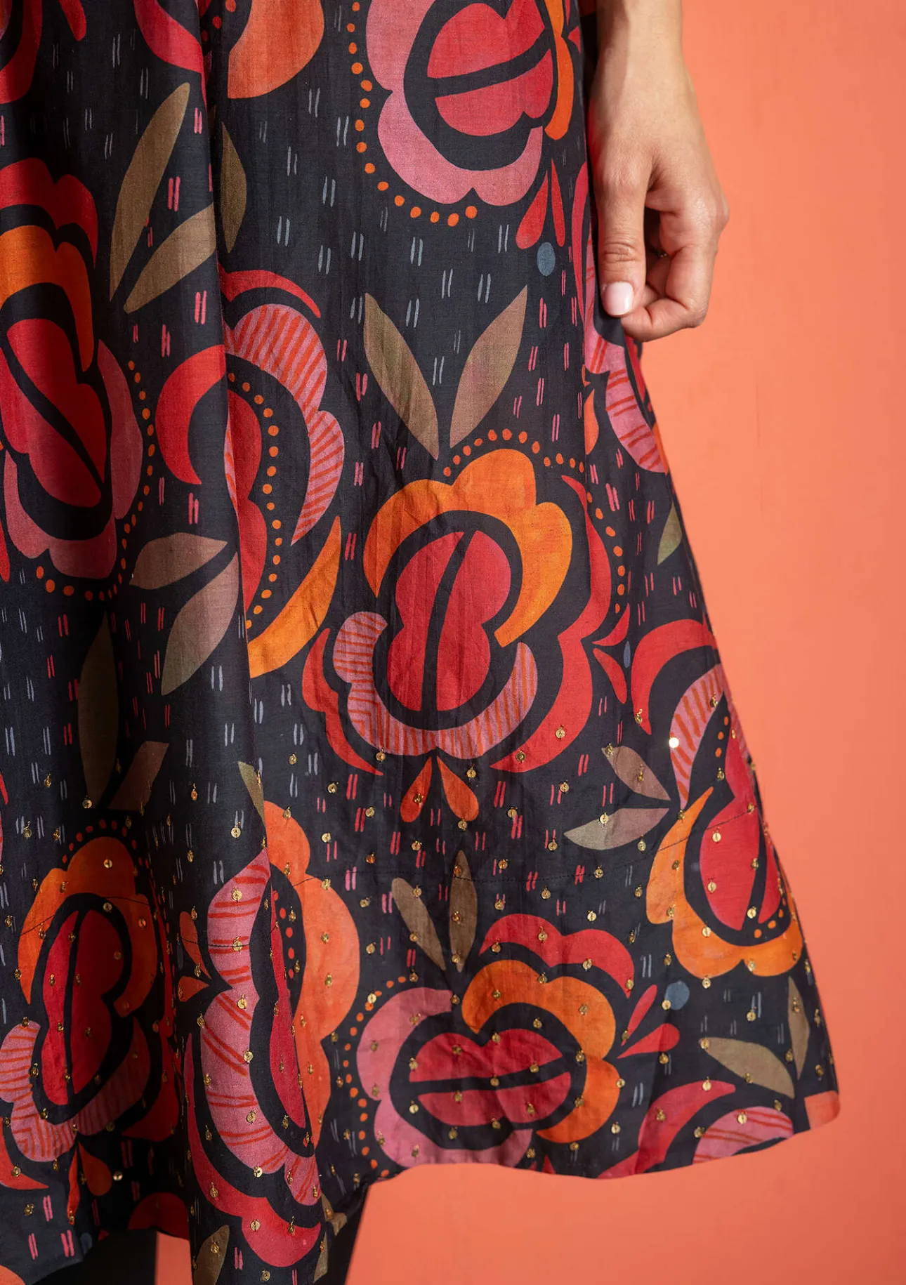 Gudrun Sjödén Webkleid „Great Rose“ aus Bio-Baumwolle/Seide> Kleider