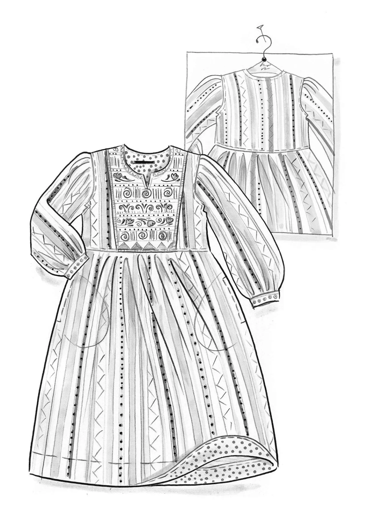 Gudrun Sjödén Webkleid „Jaipur“ aus Wolle/Baumwolle> Kleider